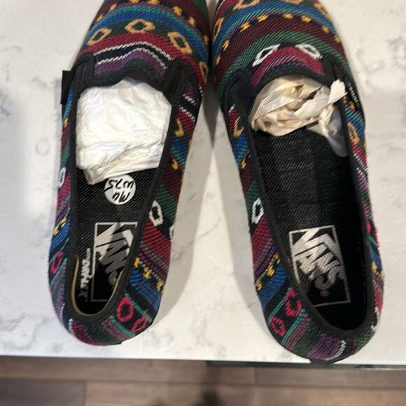 Vans Boho Aztec Embroidered Slip On unisex western southern western size 7.5 - Picture 9 of 10